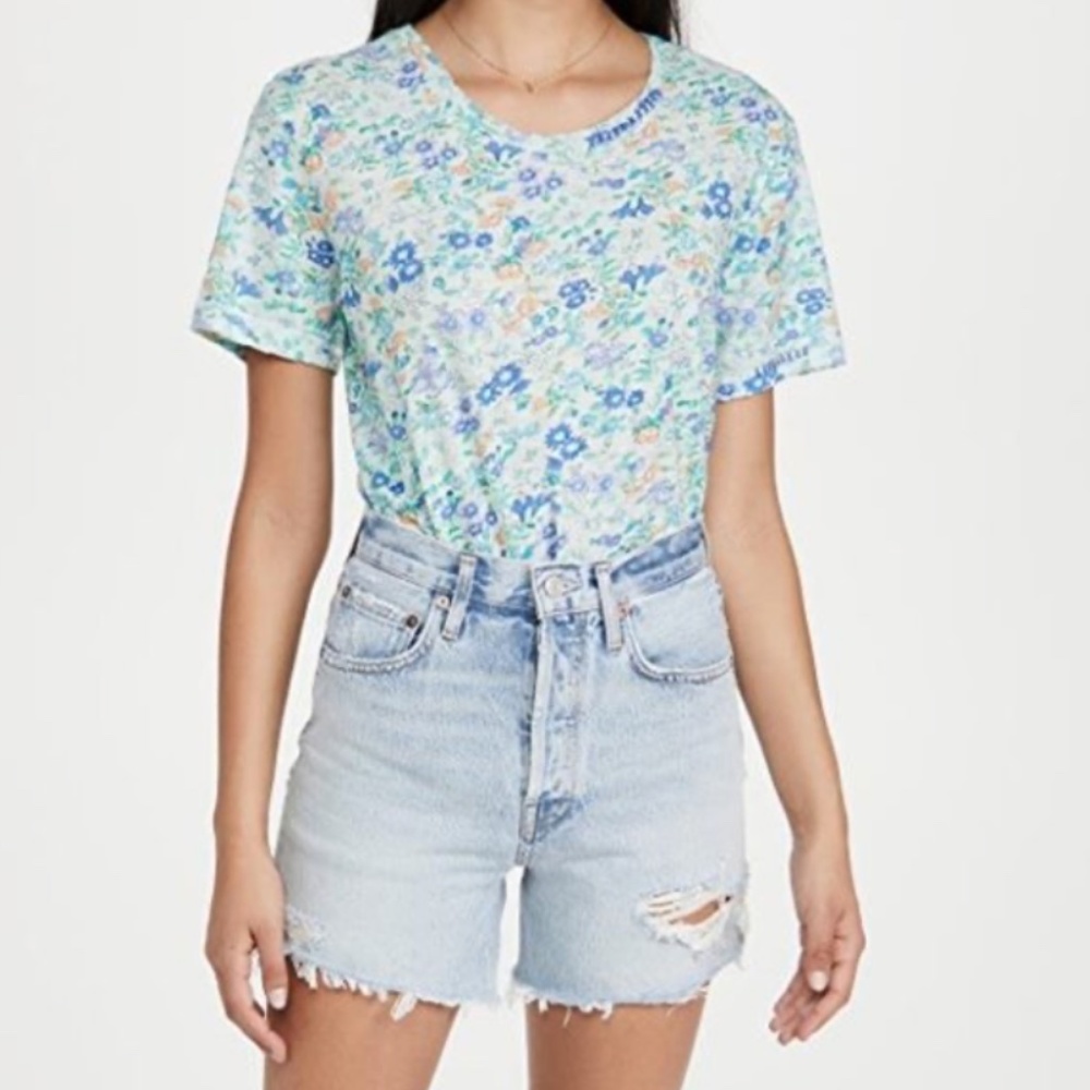NWT $145 LoveShackFancy Calix Tee in Frosted Jade - size XS!